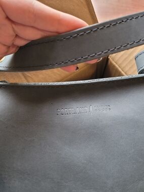 Portland Leather Grey Leather Triangle Bag Color Storm